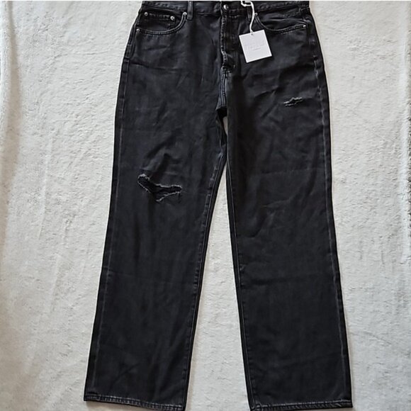 pistola Denim - Pistola Super High Rise Straight Cassie Jean Size 32 New Faded Black Distressed